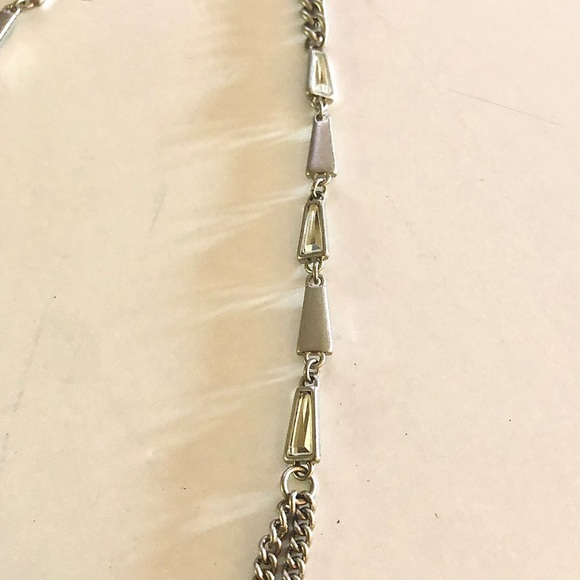 New Lia Sophia Necklace “Hype” matte silver chain with cut crystal detailing - Picture 7 of 10